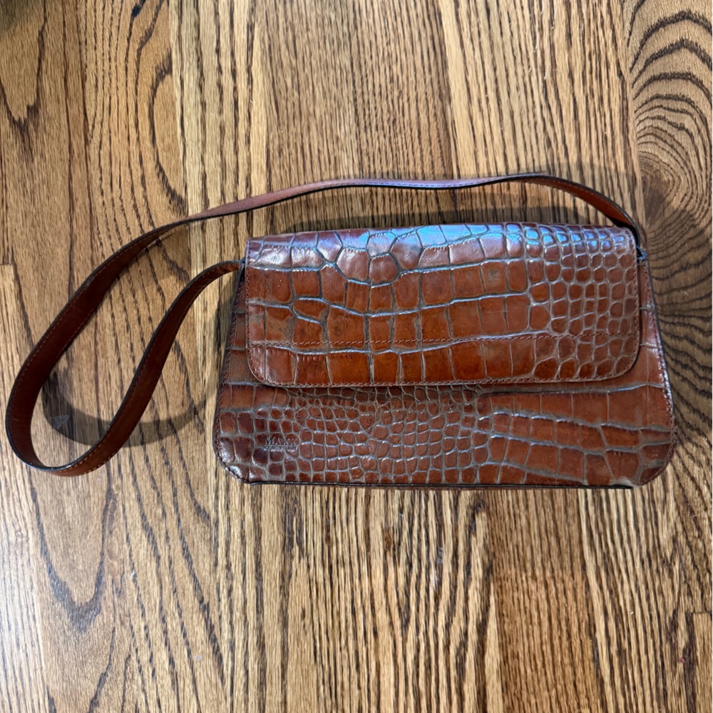 Brown Croc shoulder bag